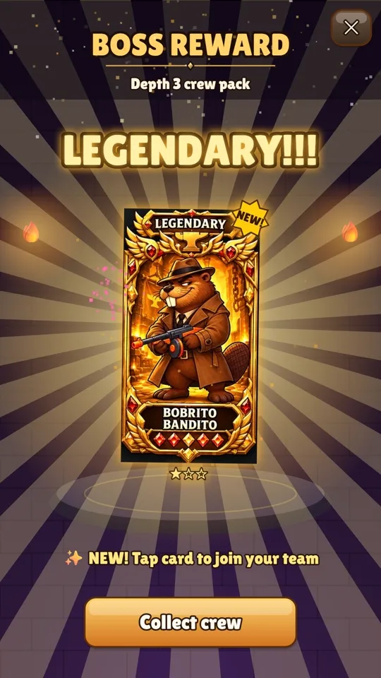 A Legendary card revealed from a crew pack